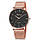 Жіночий наручний годинник Geneva Classic steel watch рожеве золото з чорним циферблатом, кварцовий годинник Женева, фото 4