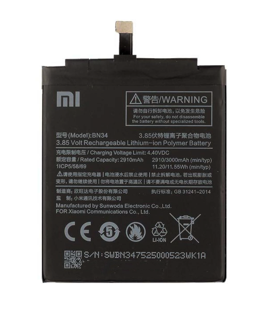 

Аккумулятор Xiaomi BN34 для Redmi 5A оригинал