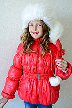 Дитяча куртка-пуховик для дівчинки "Буратинка" на зростання 86-116 см