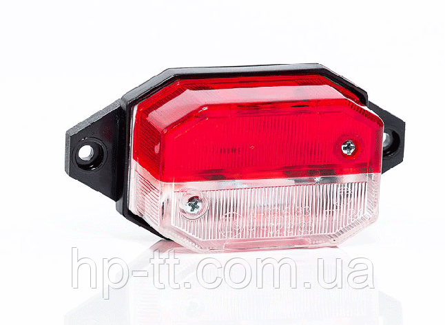 Ліхтар габаритний Fristom біло-червоний FT-024 III з коротким кронштейном, фото 1