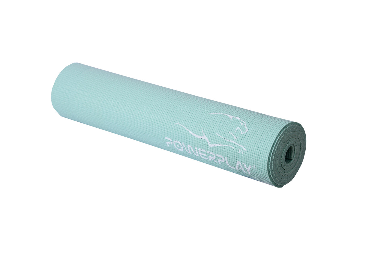 Килимок для йоги та фітнесу PowerPlay 4010 PVC Yoga Mat М'ятний (173x61x0.6) - фото 5 - id-p1032877201