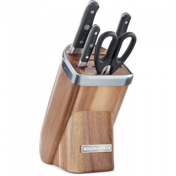 KitchenAid KKFMA07AA Acacia Wood 7 Piece Knife Block Set