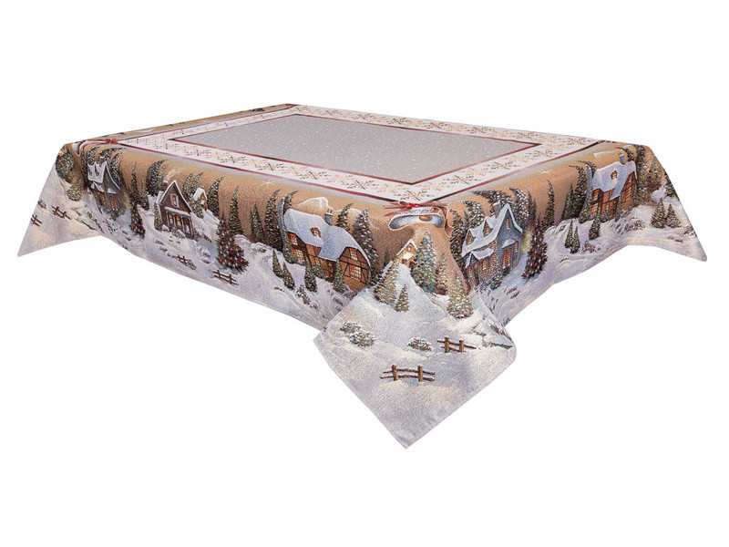 Скатертина новорічна гобеленова Карпатська ніч, фото 1