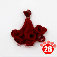 Кудрявые волосы трессы для кукол 15 см * 100 см. .Красно - рыжий цвет