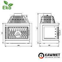 Камінна топка KawMet W17 16KW права бічна без рами, фото 3