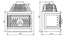 Камінна топка KawMet W17 DECOR 16KW ліва бічна без рами, фото 2