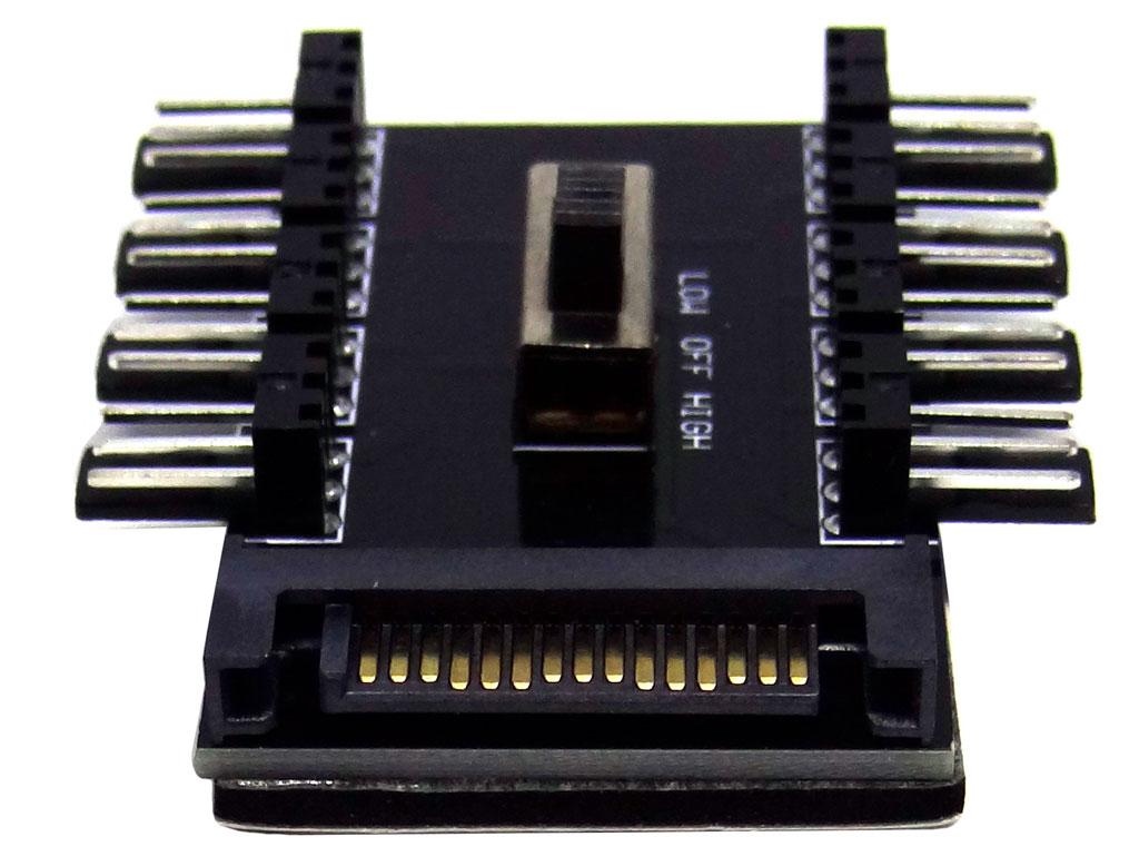 Перехідник sata to 8 x 3pin — перехідник живлення для кулерів