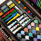 Набір для малювання в дерев'яному валізці, Mega Art Set 123 предмета.Дитячий набір для творчості художника, фото 8