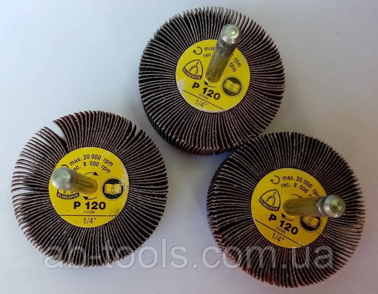 Обдирковий диск 60/15/6 Р120 пелюстковий КЛО на дриль Klingspor, фото 1