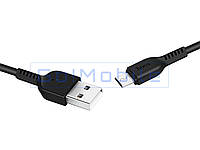 Кабель Hoco X13 Micro-USB 1m 2A черный (ПВХ оплетка, ПВХ разъём)