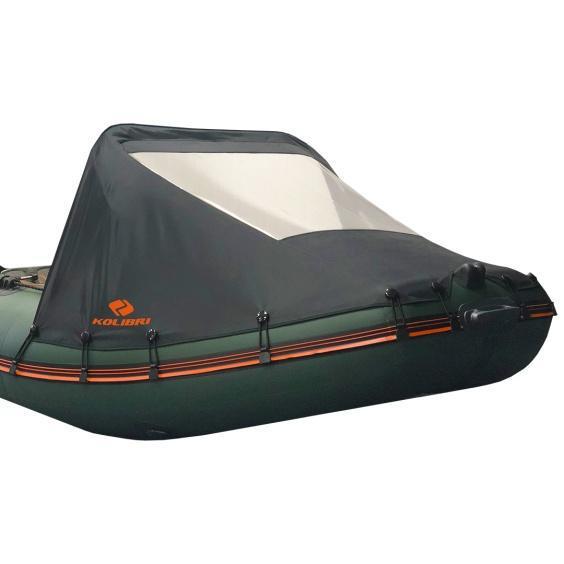 Носовий тент зі склом для Колібрі, ходовий тент на човен пвх 330, тент носової для човнів з прозорим вікном, фото 1