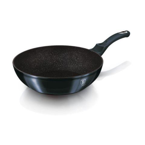 Сковорода ВОК з мармуровим покриттям BERLINGER HAUS Aquamarine Metallic Line 28 см Колір синій 1875BH, фото 1