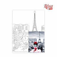 Полотно на картоні з контуром, Міста "Париж 2", 30*40, бавовна, акрил, ROSA START