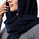 Шарф бавовняний  180х70см Синій, фото 4