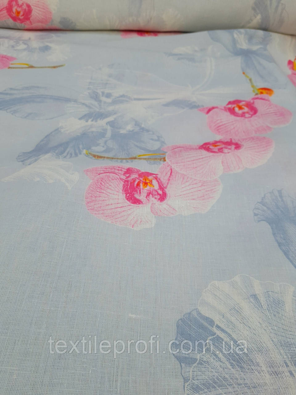 Лляна тканина для постільної білизни "Орхідея" (шир. 260 см), фото 1