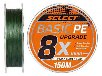 Шнур Select Basic PE 8x 150m (темн-зел) #1.5/0.18mm 22lb/10kg