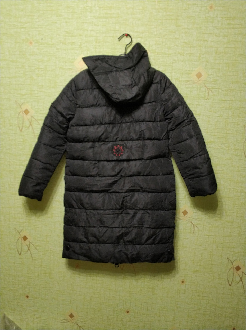Теплая свободная длинная куртка пуховик с капюшоном мехом зимнее пальто Черный - фото 6 - id-p1258944479
