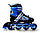 Розсувні ролики POWER CHAMPS, сині, світні колеса 34-37, фото 4