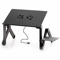 Стіл трансформер для ноутбука Laptop Table T6 Black