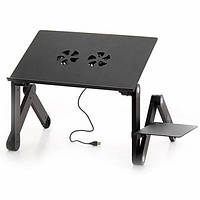 Стол трансформер для ноутбука Laptop Table T6 Black