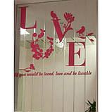 Акрилова 3D-наклейка "Love" червона троянда, фото 5