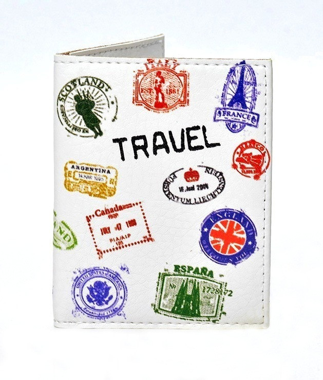 Обкладинка на ID паспорт Travel штампи