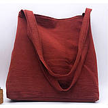Літня текстильна сумка. Цегляна, фото 3