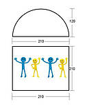 Намет Presto Acamper MONODOME 4 PRO 4х місцева(палатка туристична для відпочинку, 3000 мм, вага 2,8) зелена R_2018, фото 6