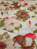 Льняная ткань для постельного белья "Розы" (шир. 220 см)