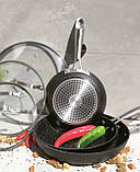 Сковорода з мармуровим антипригарним покриттям 28см Edenberg EB-3350 Сковорода з литого алюмінію карбованої, фото 6