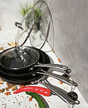 Сковорода з мармуровим антипригарним покриттям 28см Edenberg EB-3350 Сковорода з литого алюмінію карбованої, фото 8