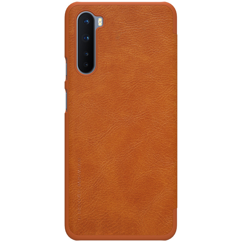 Nillkin OnePlus Nord Qin leather Brown case Шкіряний Чохол Книжка