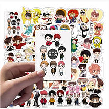 Набір вінілових наклейок стикерів BTC БТС Стикербомбінг на автотелефон ноутбук стіну 80 шт., фото 2