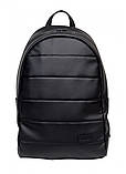 Чоловічий чорний рюкзак повсякденний, міський матова еко-шкіра (якісний кожзам), фото 7