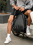 Чоловічий чорний рюкзак повсякденний, міський матова еко-шкіра (якісний кожзам), фото 6