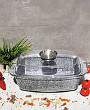 Гусятниця з кришкою 4.5 л 32х22х5см с гранітним покриттям Edenberg EB-8007 Гусятниця з антипригарним покриттям, фото 2