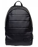 Мужской рюкзак черный городской, для ноутбука 15,6 матовая экокожа (качественный кожзам), фото 2