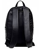 Мужской рюкзак черный городской, для ноутбука 15,6 матовая экокожа (качественный кожзам), фото 3