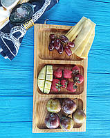 Дошка дерев'яна посуд сервіровки тарілка менажниця на 3 секції