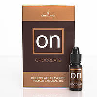 Збудливі краплі для клітора Sensuva - ON Arousal Oil for Her Chocolate (5 мл) зі смаком шоколаду Feromon