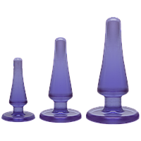 Набір анальних пробок Doc Johnson Crystal Jellies Anal - Purple, макс. діаметр 2см - 3см - 4см Feromon