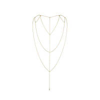 Цепочка для спины Bijoux Indiscrets Magnifique Back and Cleavage Chain - Gold, украшение для тела Feromon