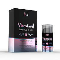 Рідкий вібратор Intt Vibration Bubble Gum (15 мл), густий гель, дуже смачний, діє до 30 хвилин Feromon