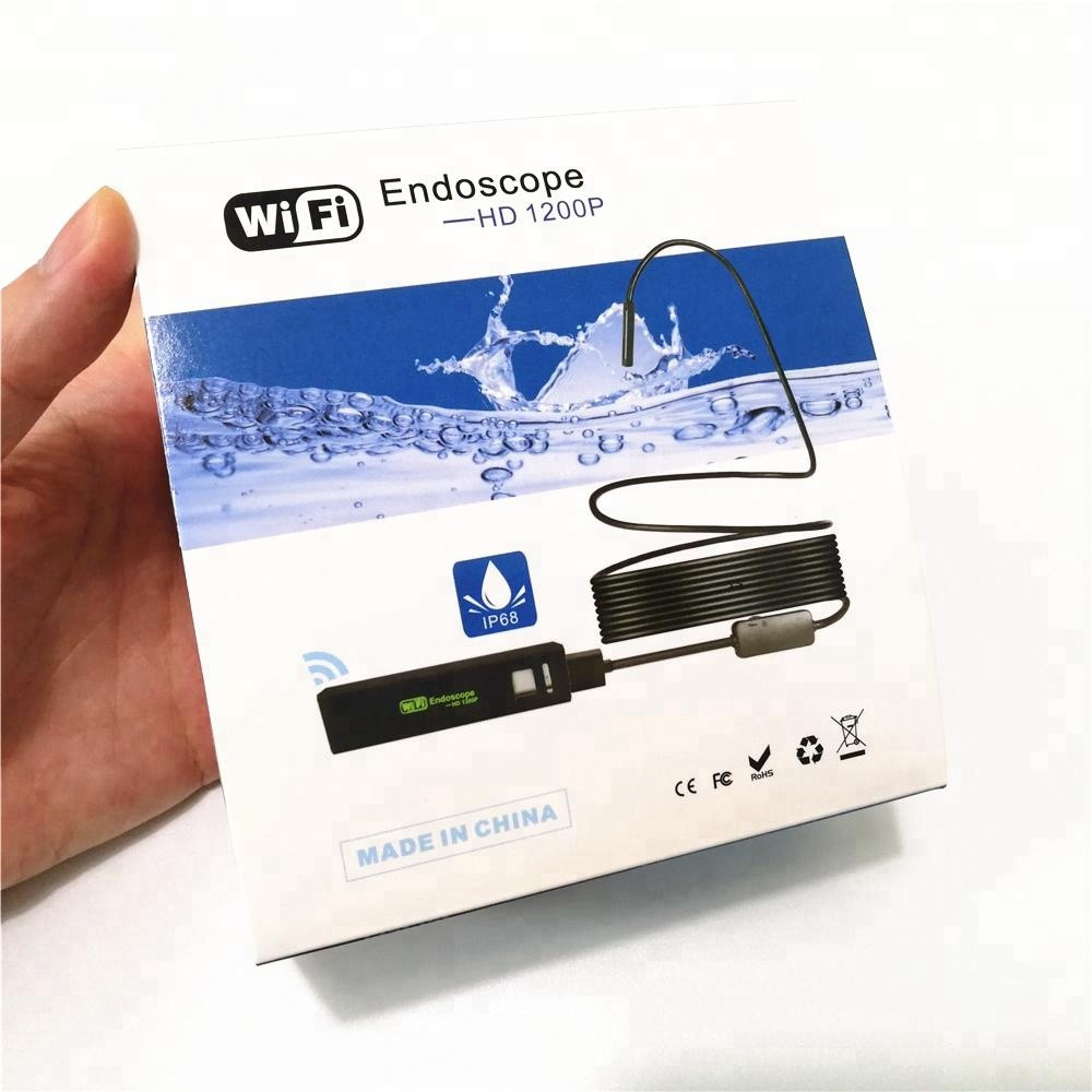 Ендоскоп WiFi Borescope 8 мм водонепроникний бездротовий HD 1600*1200 P жорсткий кабель 10 метрів
