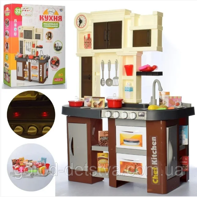 Кухня 922-102 мийка, духів, плита, посуд, продукти 58пр, звук, світло, в коробці, фото 1