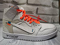 Мужские высокие кроссовки Nike Air Force Python кожаные белые (42)