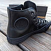 Чоловічі високі кеди конверси all star converse шкіряні чорні демісезон, фото 7