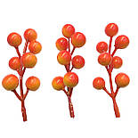 Декоративна гілочка з помаранчевими ягодами 9,5 см, фото 2