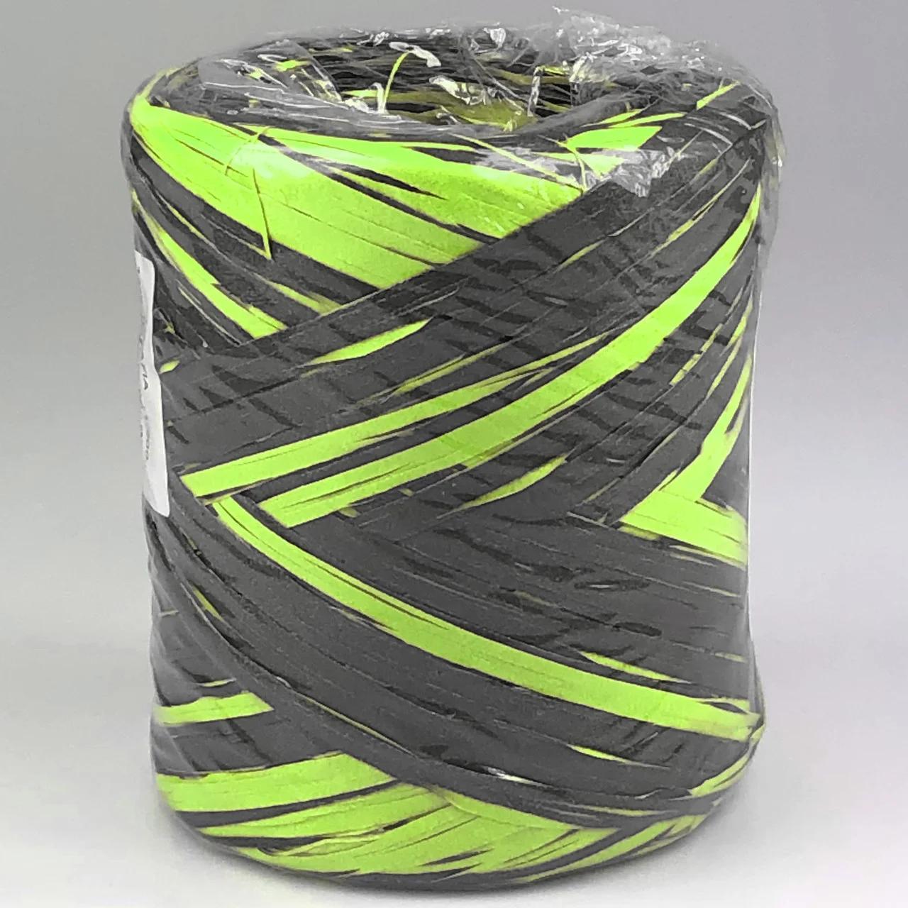 Рафія двоколірна чорна та салатова 200 метрів (Польща), фото 1