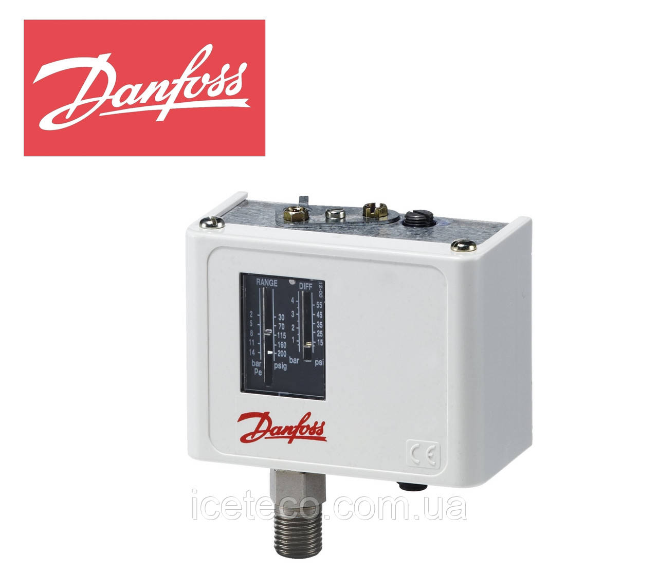 Одноблокове реле тиску HP ручний. скидання KP 5 (060-117366) Danfoss, фото 1
